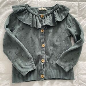 toddler girl cardigan 3T ruffle collar button cottagecore Grayson Collective kid